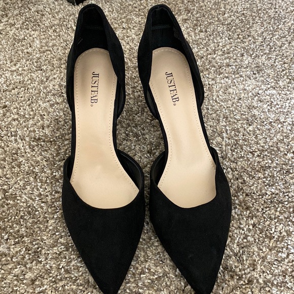 JustFab Shoes - JustFab black suede 3” heels 9.5